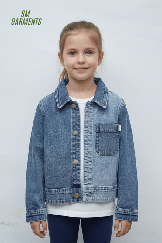 GIRLS MANNING POCKET CROPPED DENIM JACKET - Smgarment's