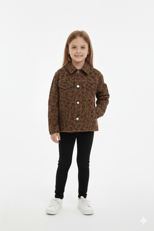 GIRLS PRINTED DENIM JACKET - Smgarment's