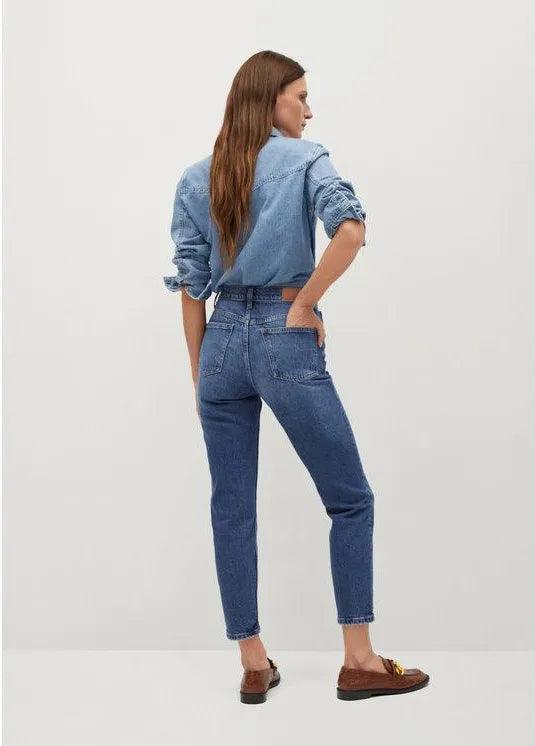 Granatowy Mom Fit Jeans - SMgarment's