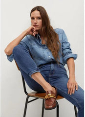 Granatowy Mom Fit Jeans - SMgarment's