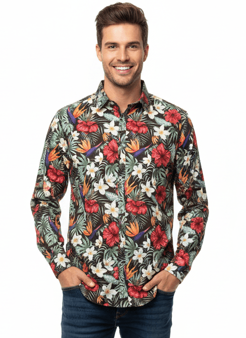 GRAND & HILLS PRINTED SHIRT - Smgarment's