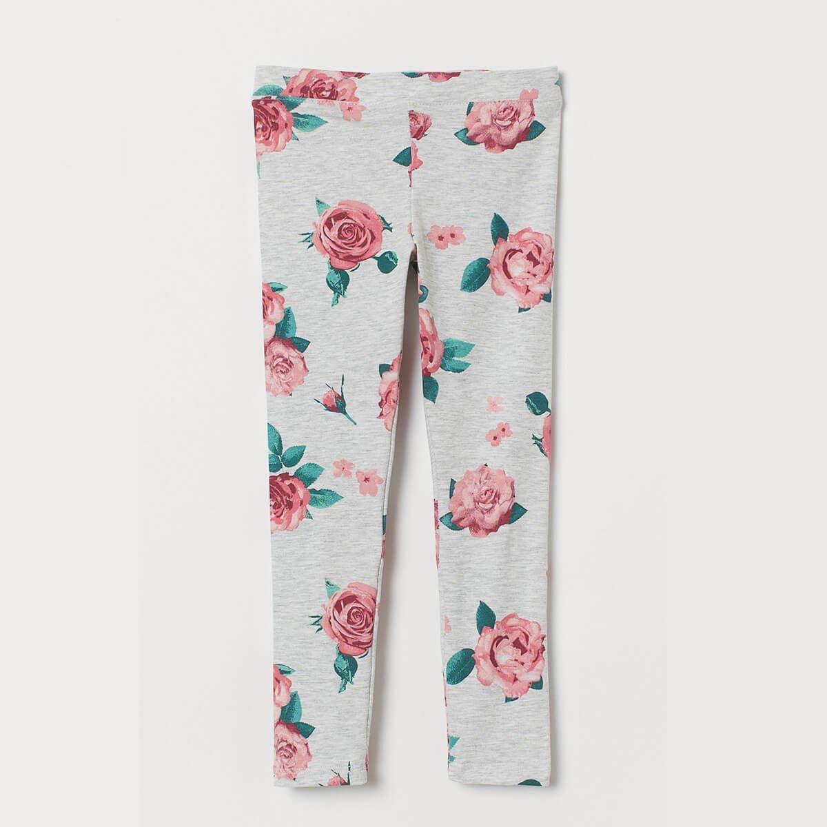 GREY FLORAL LEGGINGS - SMgarment's