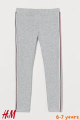 Grey Glittery Striped Leggings - SMgarment's