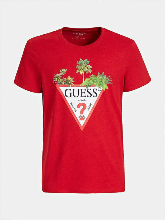 GUE PALM TREE TRIANGLE LOGO T SHIRT - Smgarment's