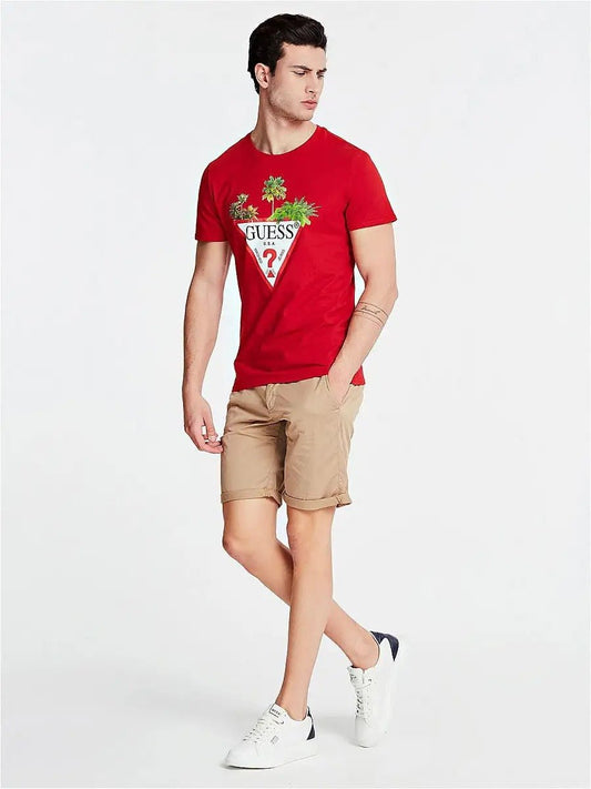 GUE PALM TREE TRIANGLE LOGO T SHIRT - Smgarment's