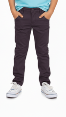 Boys Slim Fit Stretch Chino Pants Deep Plum