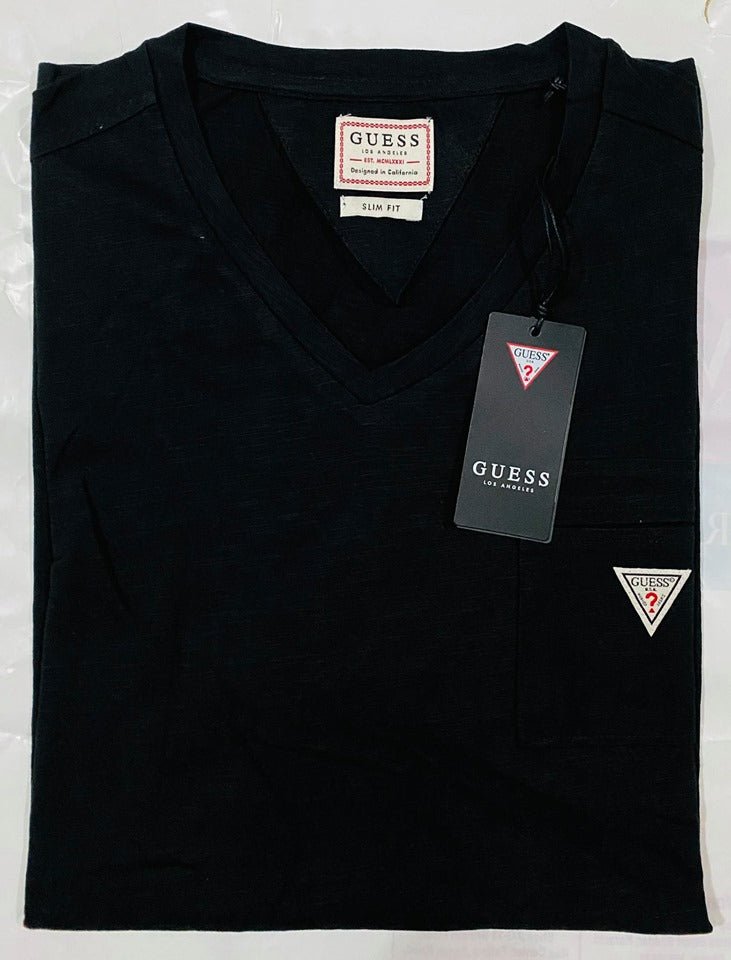 GUESS FRONT POCKET T - SHIRT WITH TRIANGLE LOGO - Smgarment's