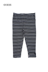 GUESS Girls' Black & White Striped Cotton Leggings - Smgarment's