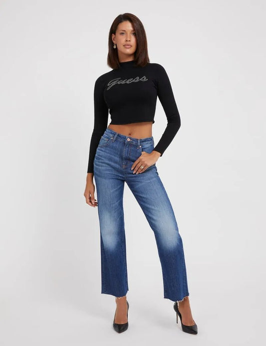 GUESS High Rise Wide Leg Denim Pant - Smgarment's