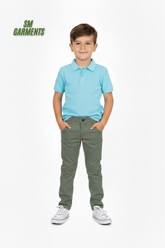 GUESS Kids Slim Fit Chino Pants – Olive Green - Smgarment's