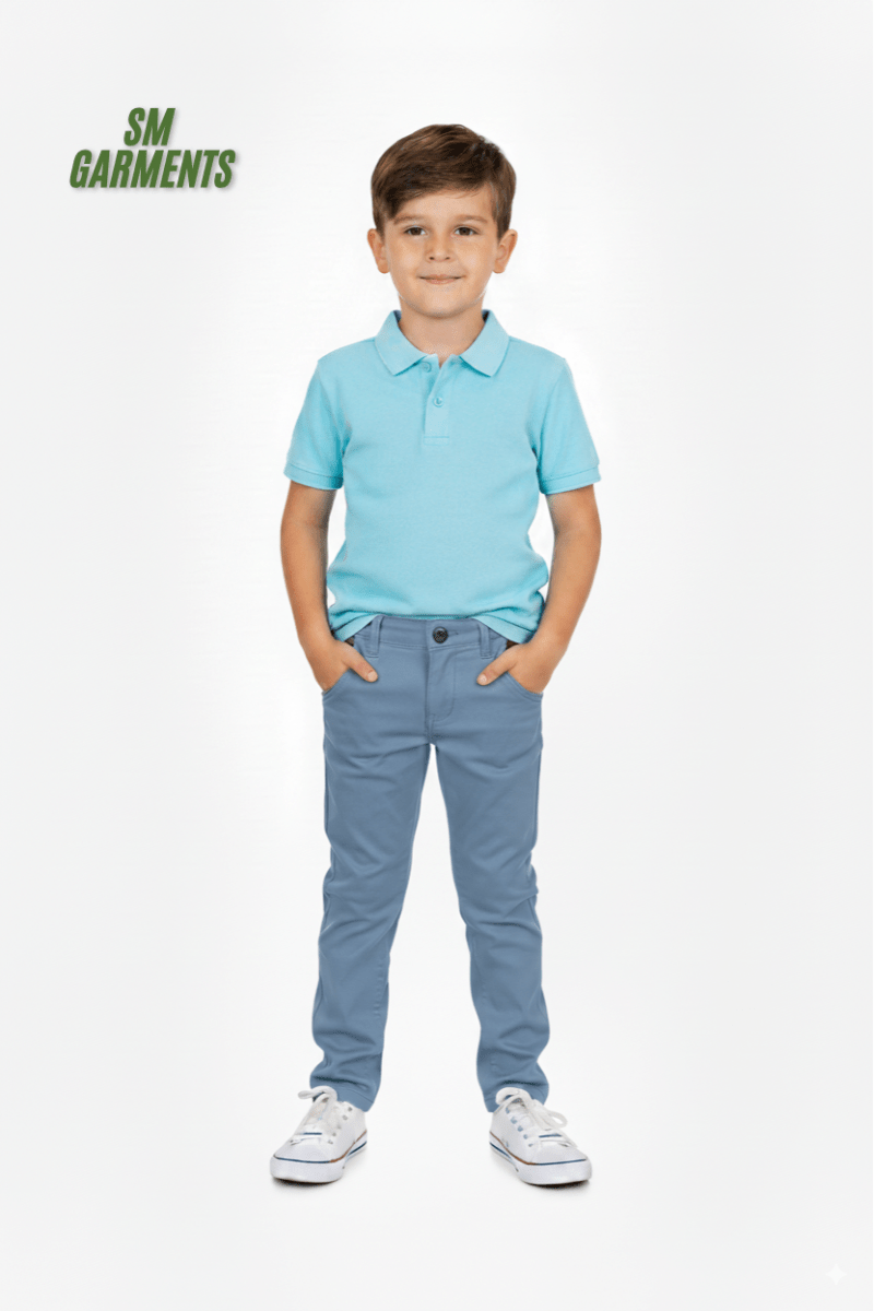 GUESS Kids Slim Fit Chino Pants – Steel Blue - Smgarment's