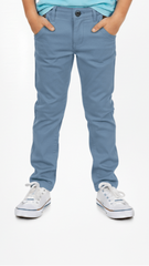 Kids Slim Fit Chino Pants Steel Blue