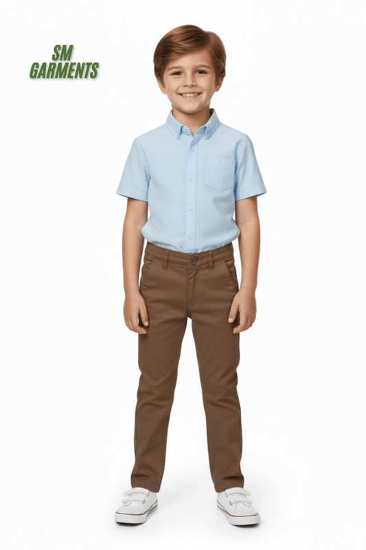 GUESS kids Slim Fit Stretch Chino Pants - Brown - Smgarment's