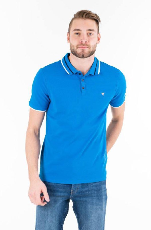 GUESS MENS BLUE POLO SHIRT - Smgarment's