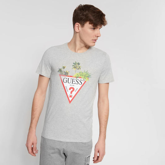 GUESS PALM TREE TRIANGLE LOGO T - SHIRT - SMgarment's