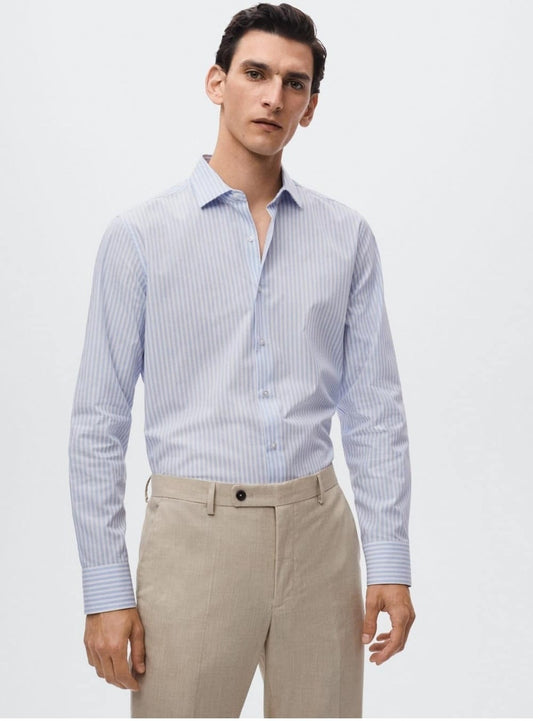 MNG MEN TAILORED SLIM FIT EASY IRON MULTI STRIPED SHIRT