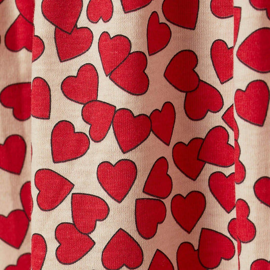 HEARTS PRINTED PATTERNED JERSEY DRESS - SMgarment's