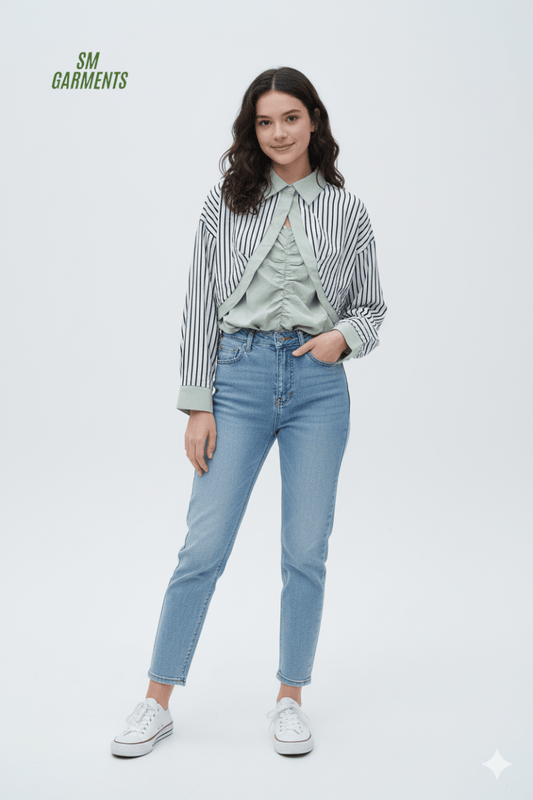 HELLO FASHION Effortless Layered Stripe Blouse - Smgarment's