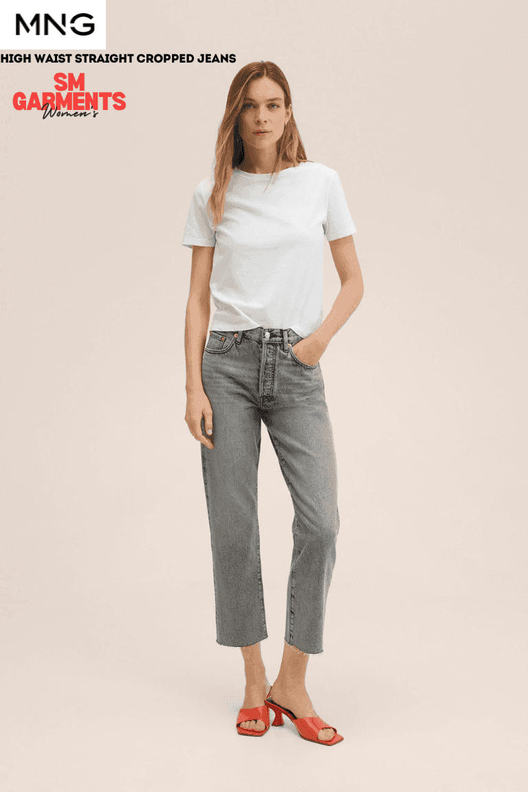 HIGH WAIST STRAIGHT CROPPED JEANS - SMgarment's