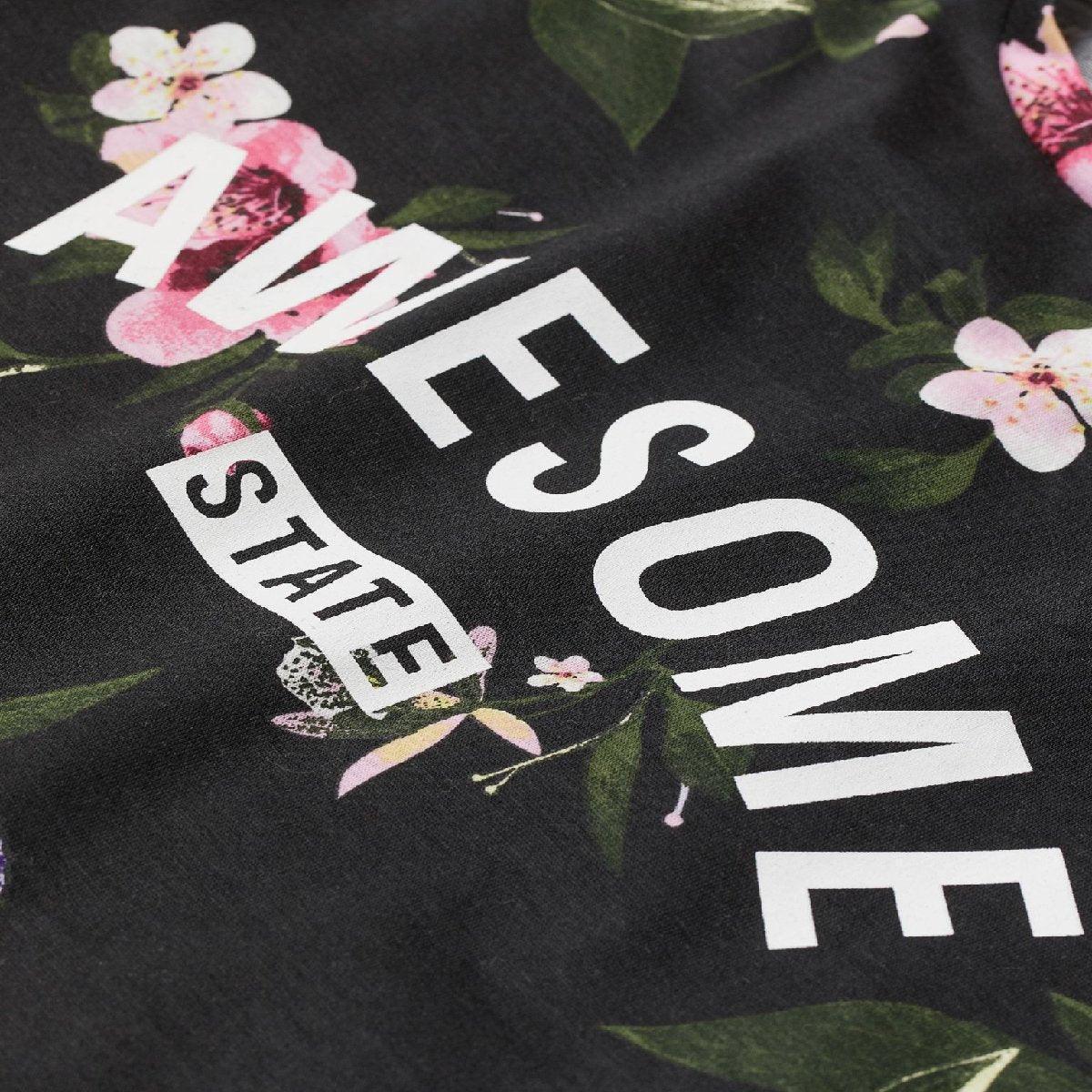 H&M BLACK FLORAL AWESOME STATE JERSEY TOP - SMgarment's