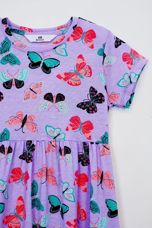 H&M GIRLS BUTTERFLIES PRINTED DRESS - Smgarment's