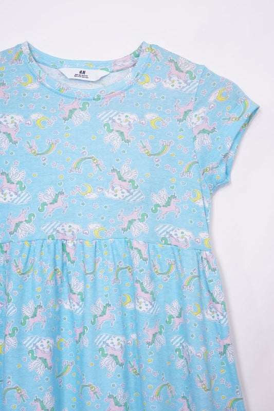 H&M GIRLS CUTE UNICORN THEME PRINTED DRESS - Smgarment's