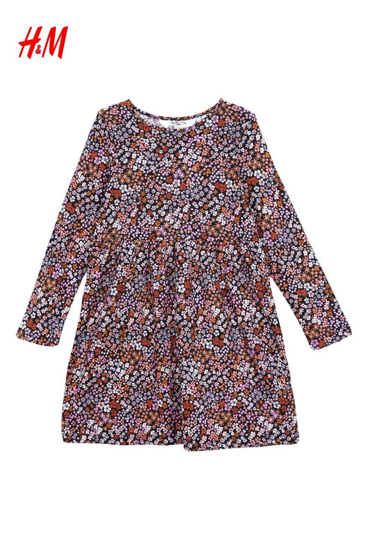 H&M GIRLS PRINTED FULL SLEEVED DRESS - Smgarment's