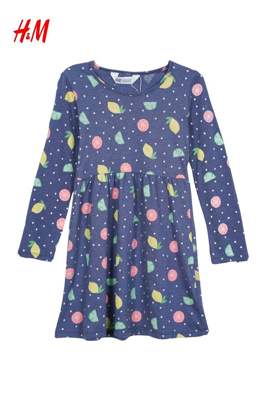 H&M GIRLS PRINTED FULL SLEEVED DRESS - Smgarment's