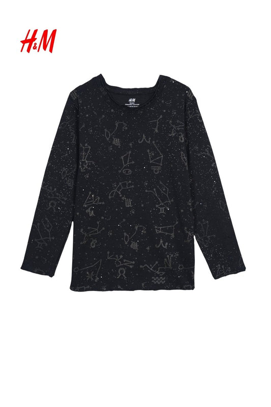 H&M GIRLS PRINTED FULL SLEEVED T SHIRT - Smgarment's