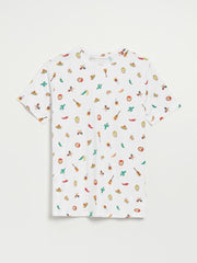 HOUSE BRAND T - SHIRT WITH ALL - OVER PRINT - SMgarment's