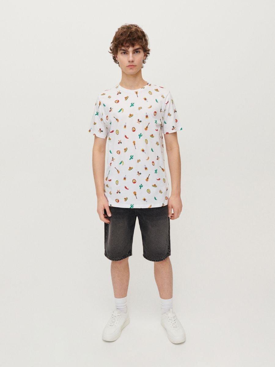 HOUSE BRAND T - SHIRT WITH ALL - OVER PRINT - SMgarment's