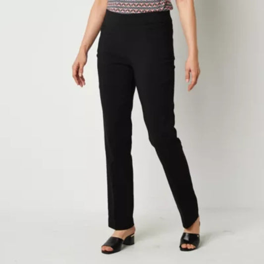 Liz Claiborne Lisa Womens Straight Mid Rise Pull-On Pant