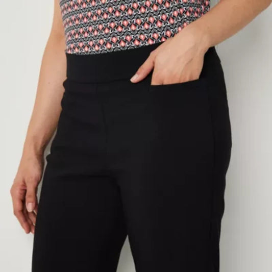 Liz Claiborne Lisa Womens Straight Mid Rise Pull-On Pant