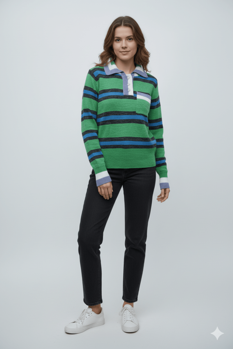 ICHI WOMENS STRIPED SWEATER - Smgarment's