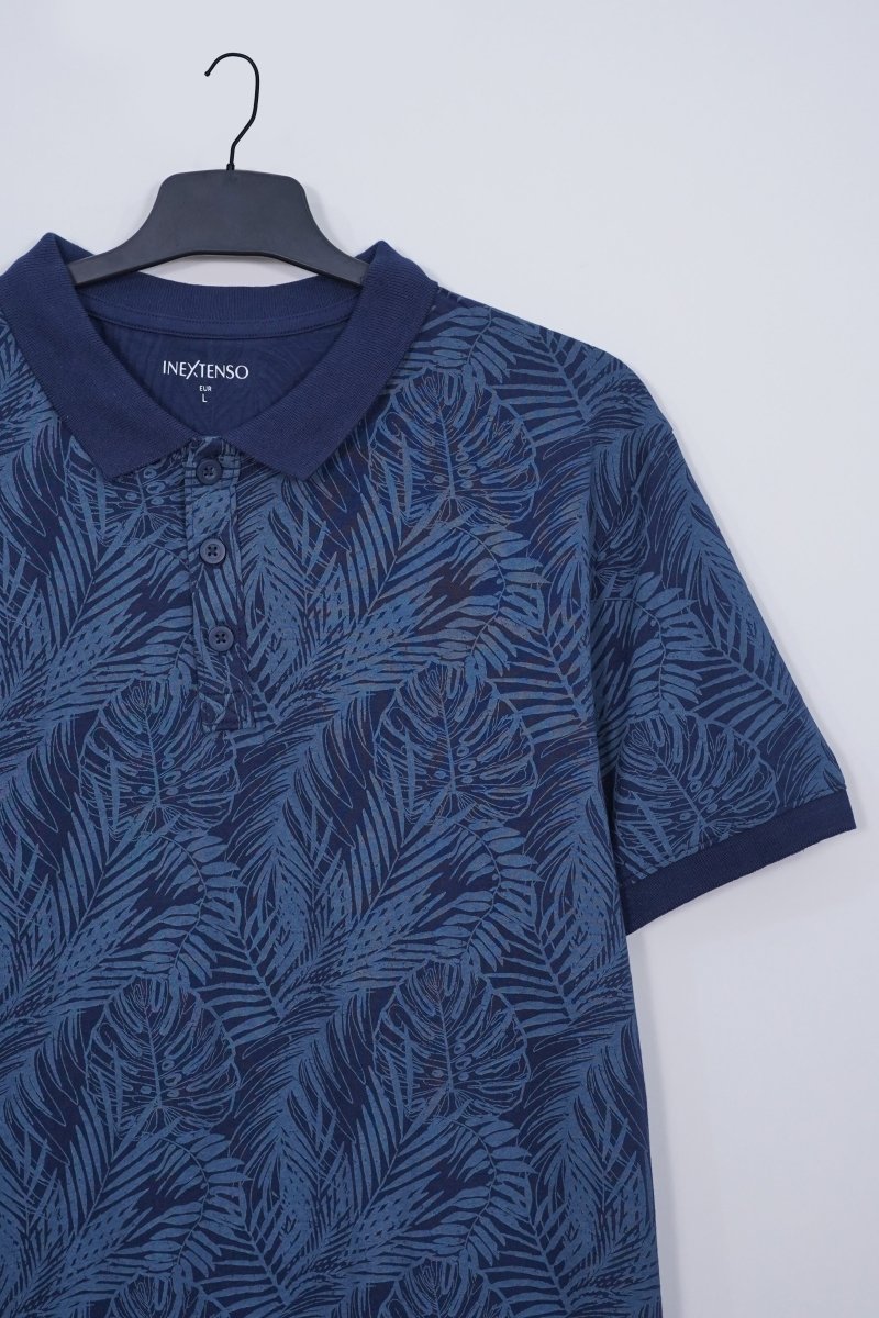INEXTENSO MEN'S PRINTED POLO - NAVY BLUE - Smgarment's