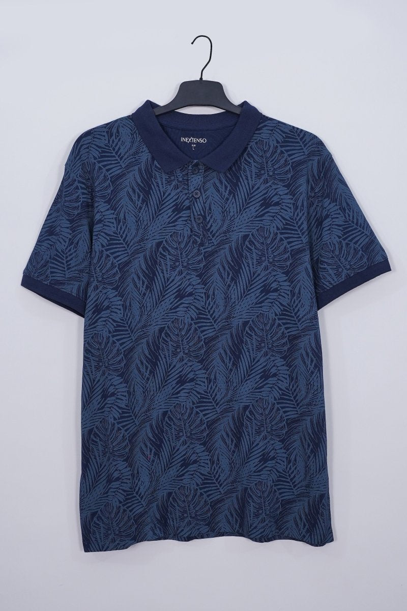 INEXTENSO MEN'S PRINTED POLO - NAVY BLUE - Smgarment's