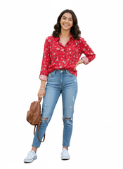 INFLUX PRINTED WOMENS SHIRT - Smgarment's