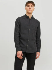 JACK & JONES Classic Dark Grey Melange Shirt - SMgarment's