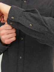 JACK & JONES Classic Dark Grey Melange Shirt - SMgarment's