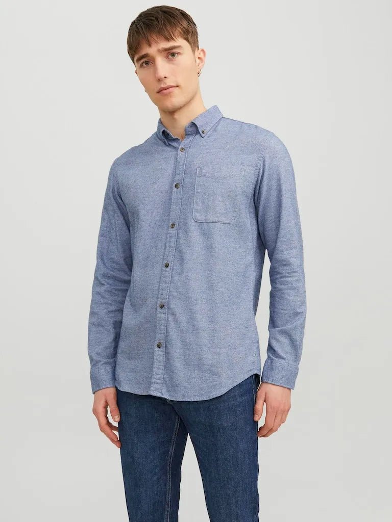 JACK & JONES Classic Faded Denim Melange Shirt - SMgarment's