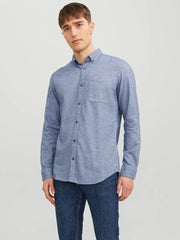 JACK & JONES Classic Faded Denim Melange Shirt - SMgarment's