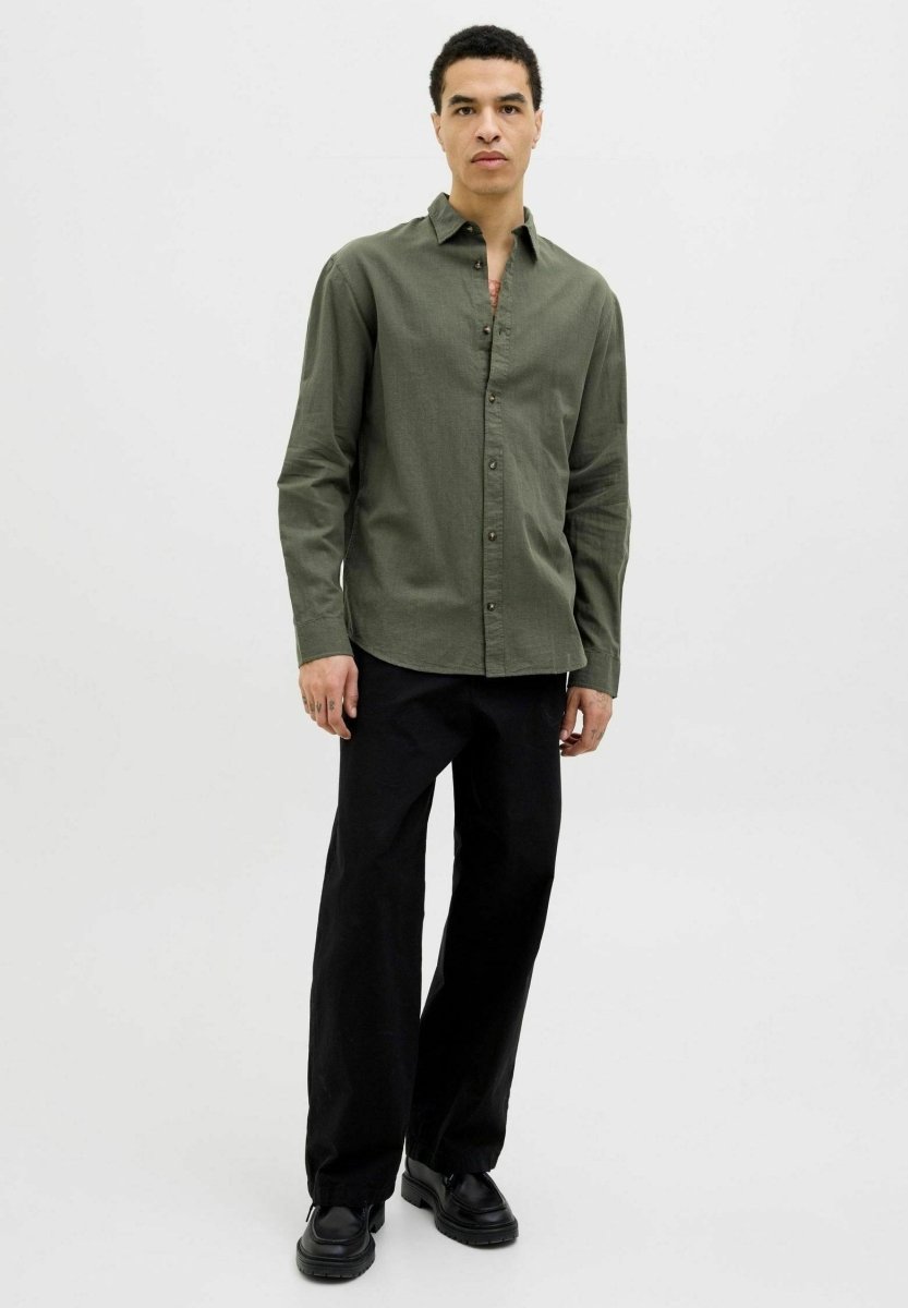 Jack & Jones Long - sleeved Linen Shirt - Smgarment's