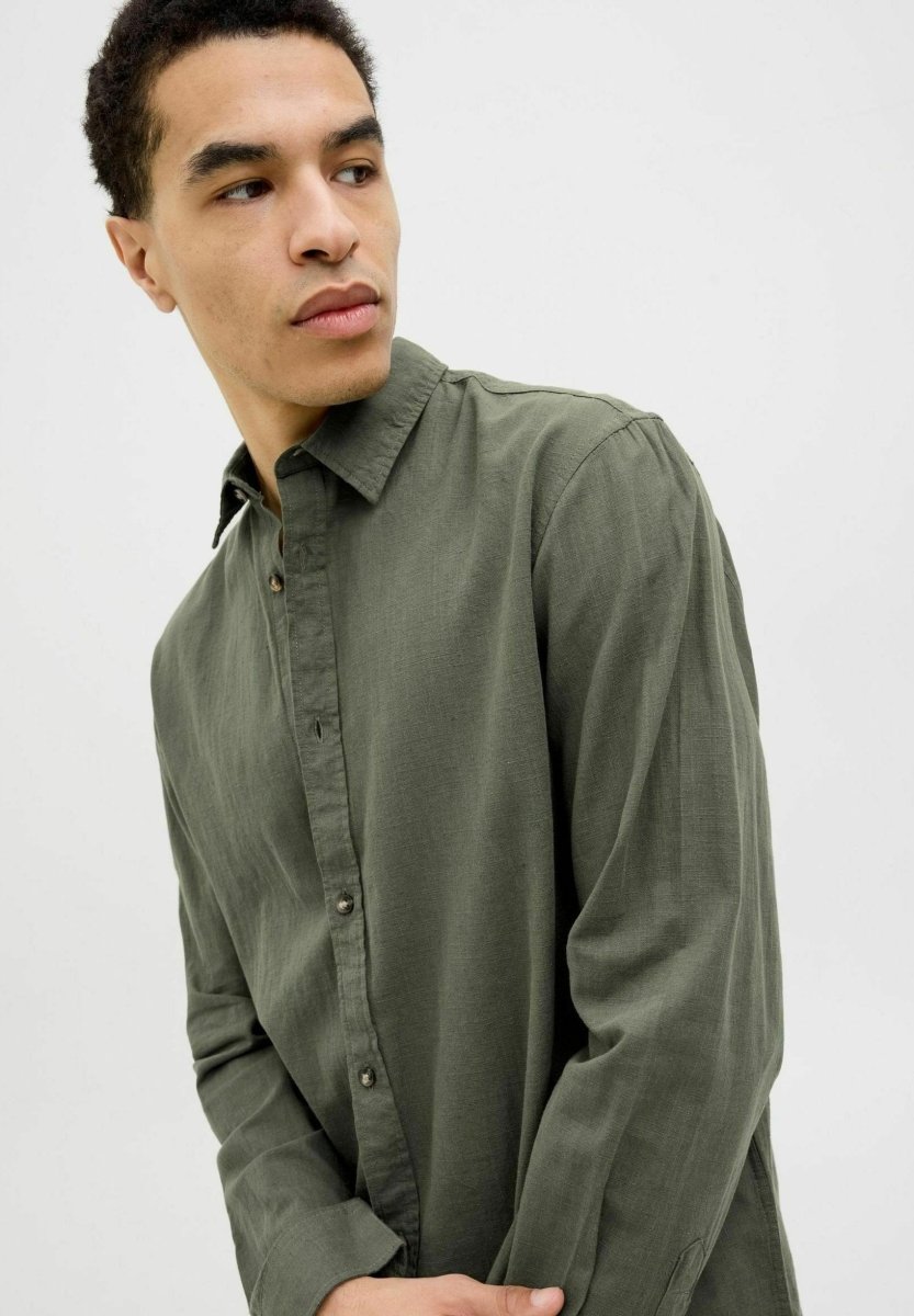 Jack & Jones Long - sleeved Linen Shirt - Smgarment's