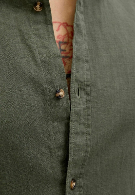 Jack & Jones Long - sleeved Linen Shirt - Smgarment's