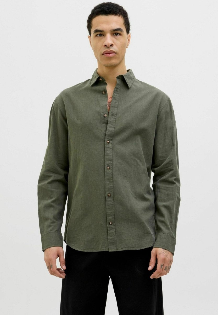 Jack & Jones Long - sleeved Linen Shirt - Smgarment's