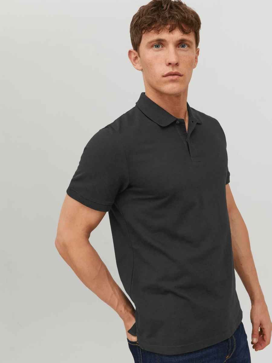 JACK & JONES Plain Shirt collar Polo - Smgarment's