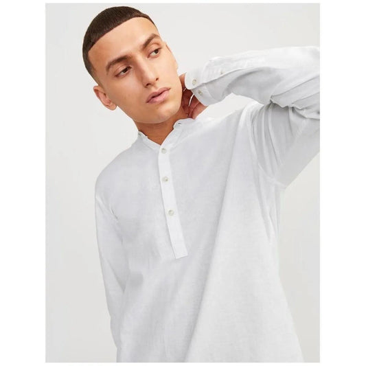 JACK & JONES SUMMER TUNIC - WHITE COTTON|LINEN - SMgarment's