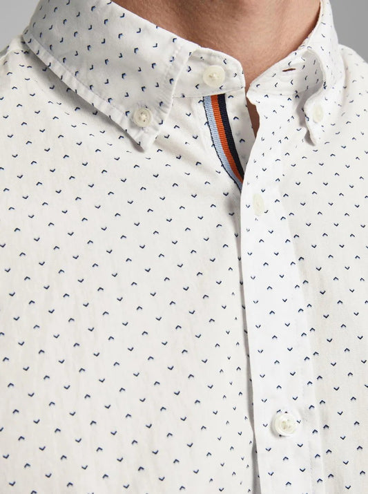 Jack & Jones White Patterned Shirt - SMgarment's