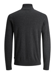 JACK&JONES Dark Grey Melange Plain Turtleneck - SMgarment's