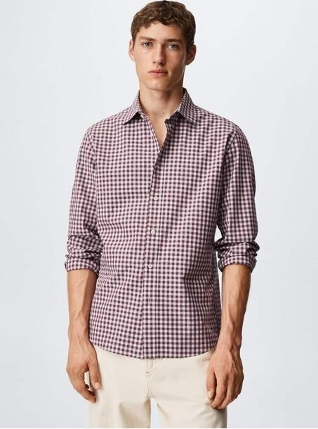 MNG MENS MICRO CHECK SLIM FIT SHIRT